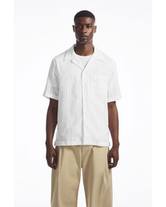 Striped Short-sleeved Shirt White