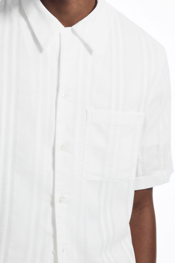 COS Striped Short-sleeved Shirt White