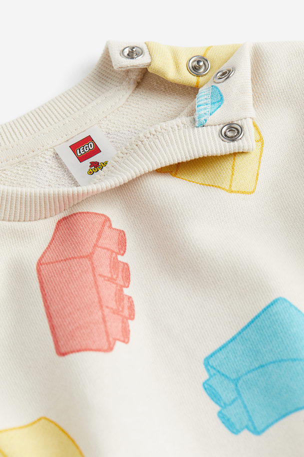 H&M Sweatshirtkjole Med Trykk Lys Beige/lego Duplo
