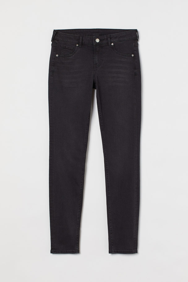 H&M Low Ankle Jeggings Zwart/washed Out
