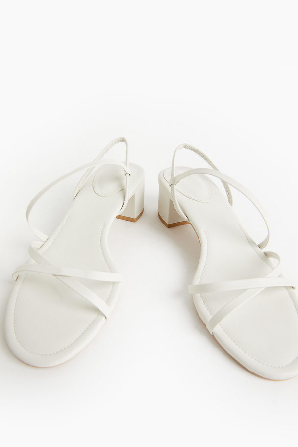 H&M Sandaletten mit Blockabsatz Weiß
