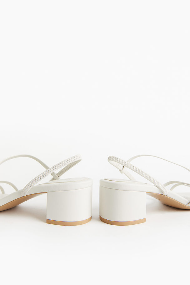 H&M Sandaletten mit Blockabsatz Weiß