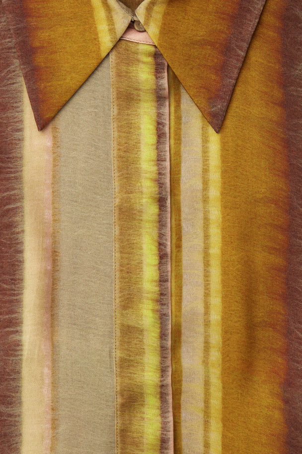 COS Printed Midi Shirt Dress Brown / Orange / Striped
