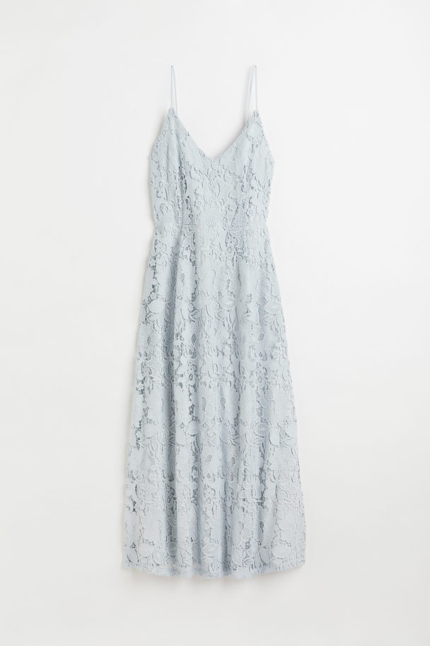 H&M Lace V-neck Dress Light Blue