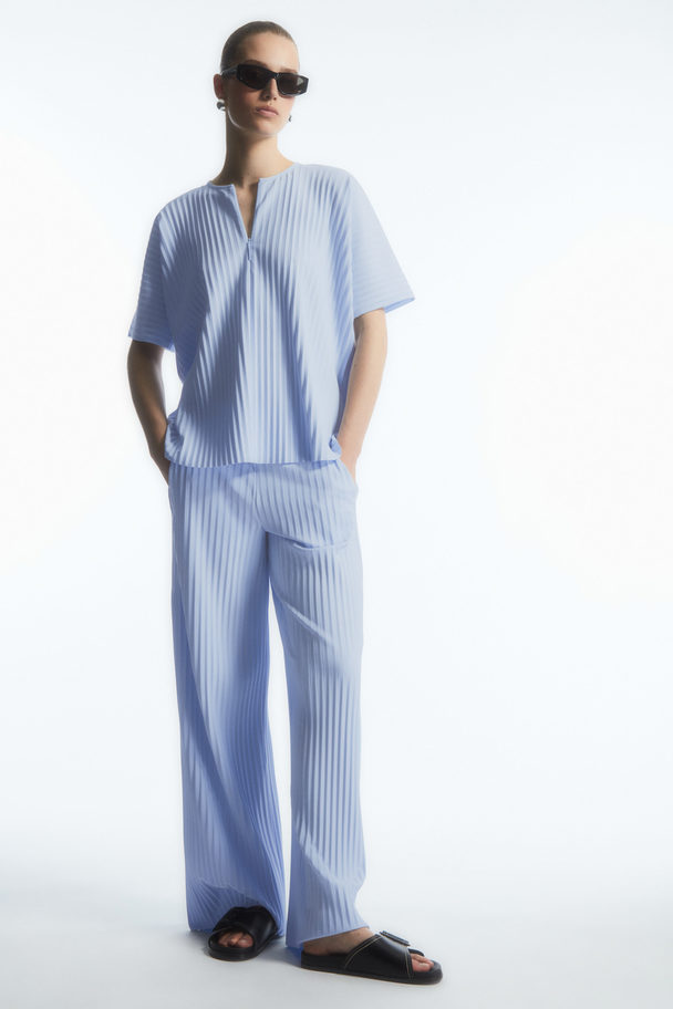 COS Pleated Elasticated Trousers Light Blue