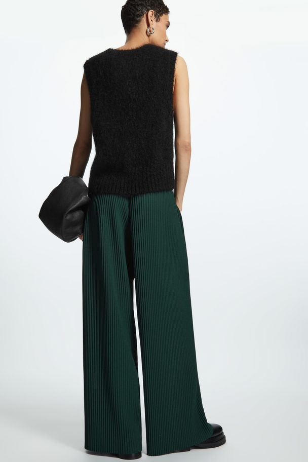 COS Pleated Elasticated Trousers Dark Green