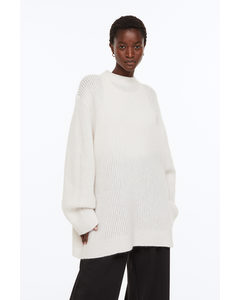 Rib-knit Wool-blend Jumper White