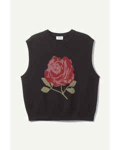 Noa Jacquard Vest Black Rose
