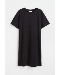 Cotton T-shirt Dress Black