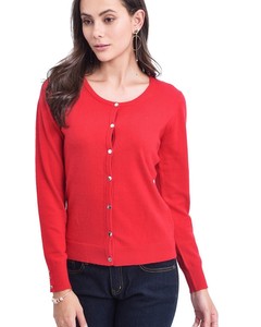 Round Neck Cardigan With Silver Buttoning And Buttons On Sleeves