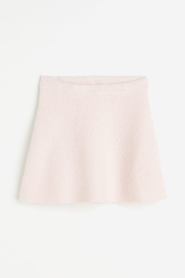 H&M A-line Knitted Mini Skirt Powder Pink