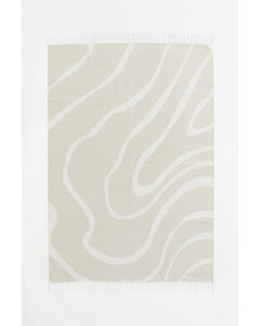 Patterned Cotton Rug Light Beige/patterned