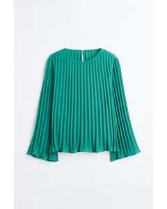 Pleated Blouse Turquoise