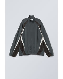 Amy Colour Block Track Jacket Dark Grey Colour Block