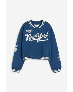 Oversized Baseball Jacket Blue/new York