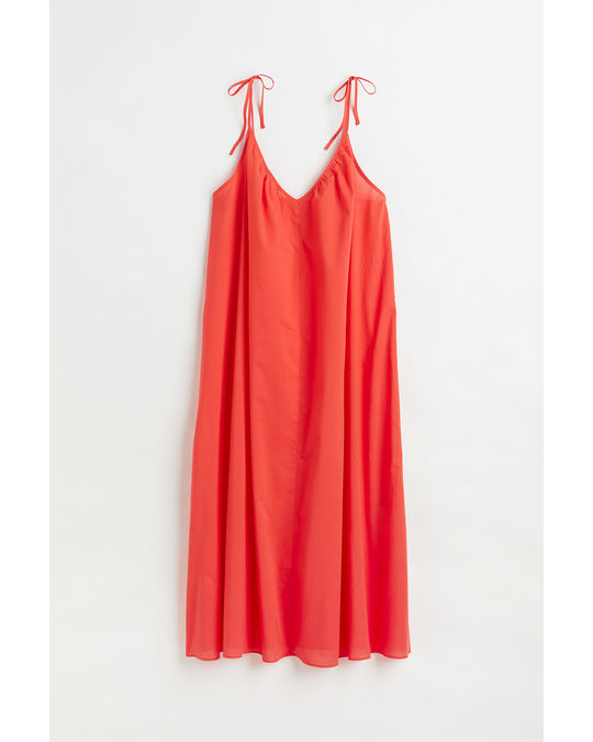 H&M Cotton Voile A-line Dress Red