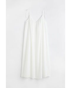 Kleid aus Baumwollvoile in A-Linie Weiß