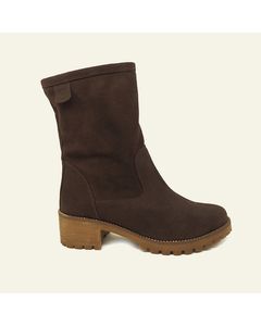 Dakota High Heel Boot In Brown Split Leather
