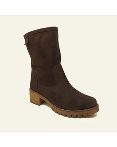 Dakota High Heel Boot In Brown Split Leather