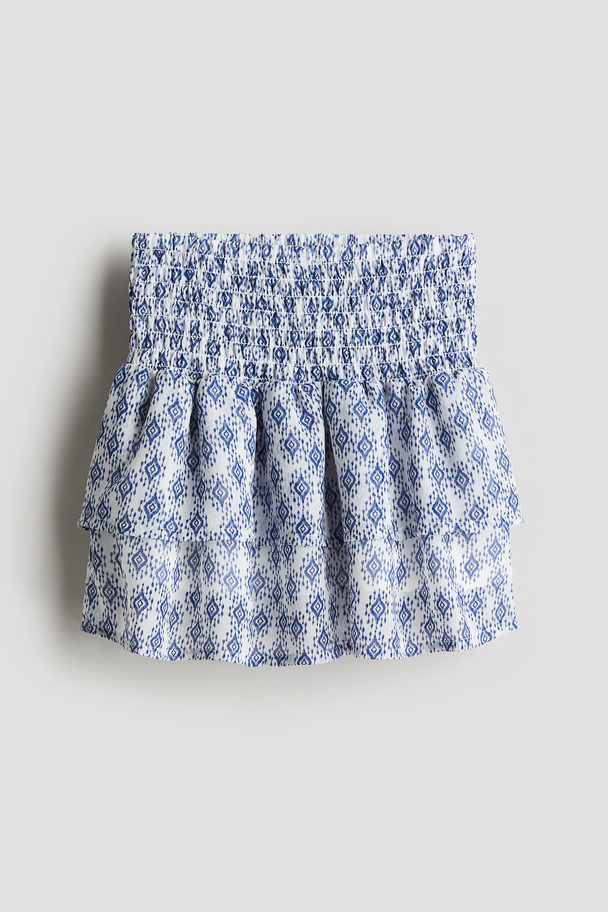 H&M Tiered Skirt Blue/patterned