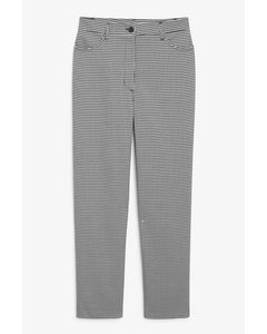 Straight Leg Trousers Houndstooth
