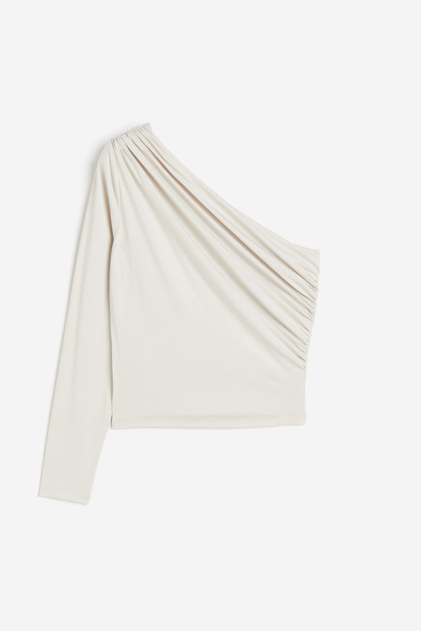 H&M One-Shoulder-Shirt Cremefarben