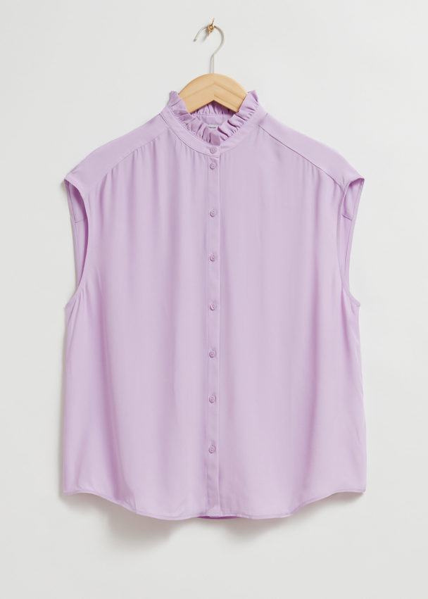 & Other Stories Frilled Collar Blouse Lilac