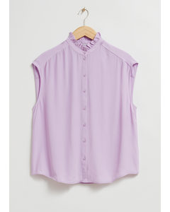 Frilled Collar Blouse Lilac