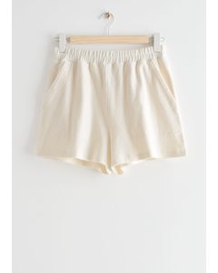 Lounge-Shorts aus Baumwolle Weiß