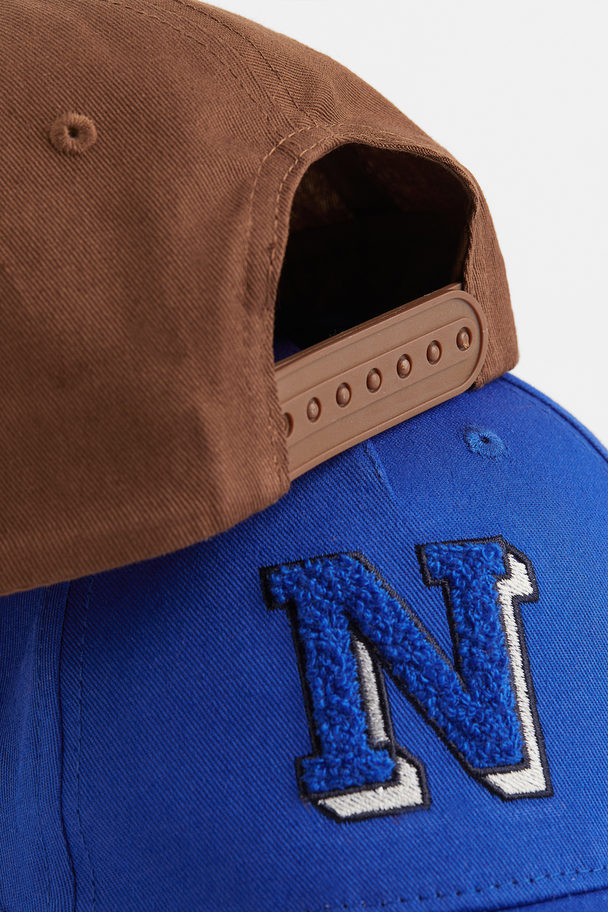 H&M 2-pack Caps Bright Blue/brown
