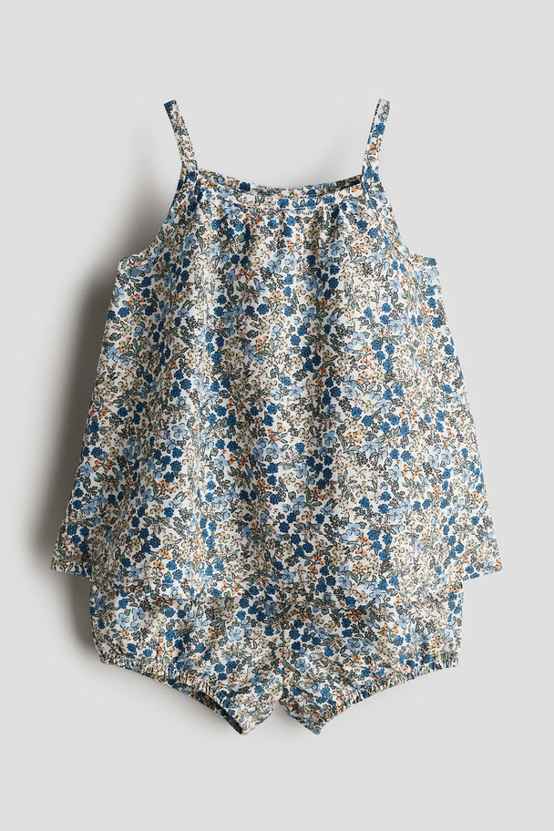 H&M 2-piece Cotton Set Blue/floral