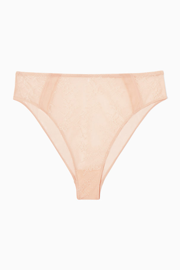 COS High-waisted Lace Briefs Light Orange