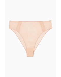 High-waisted Lace Briefs Light Orange