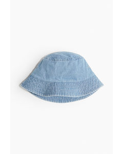 Bucket Hat aus Baumwolle Helles Denimblau