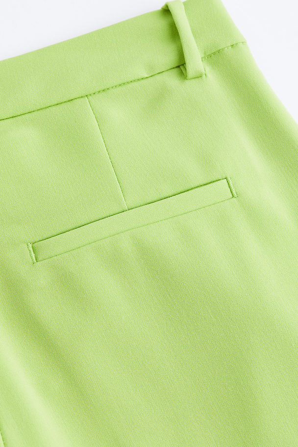 H&M Flared Twill Trousers Lime Green