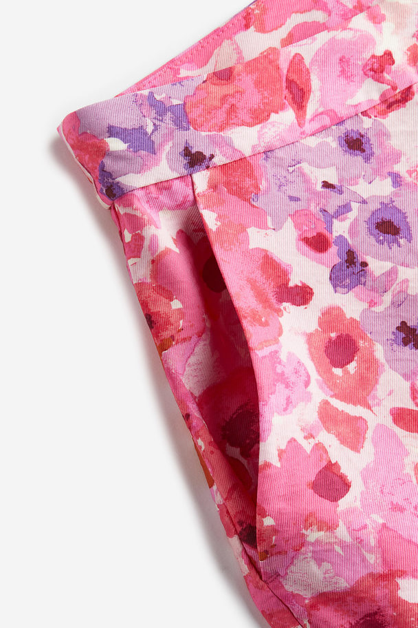 H&M Flared Trousers Pink/floral