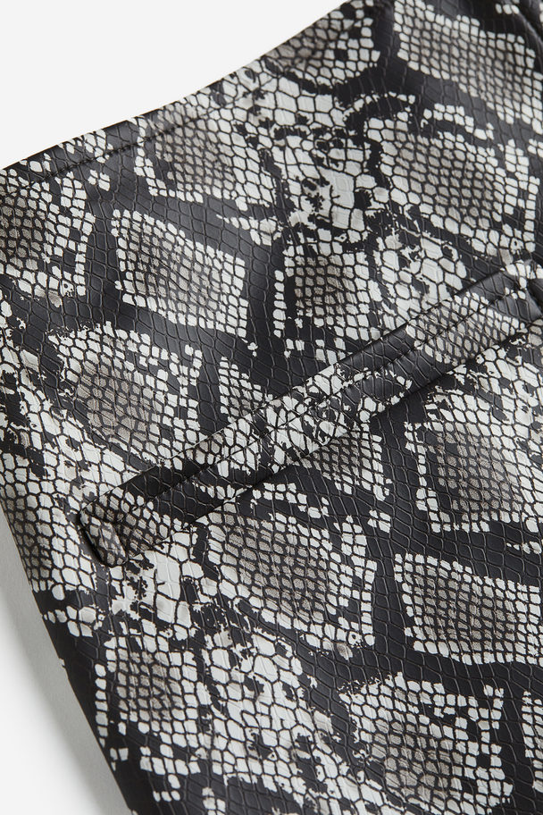 H&M Patterned Mini Skirt Grey/snakeskin-patterned