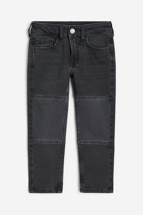 H&M Relaxed Fit Jeans With Reinforced Knees Black/washed Out