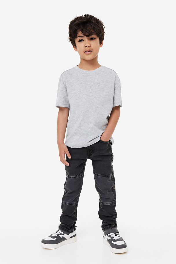 H&M Relaxed Fit Jeans With Reinforced Knees Black/washed Out
