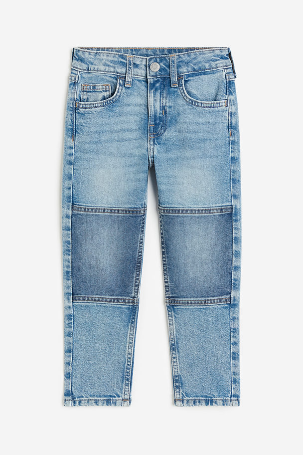 H&M Relaxed Fit Jeans With Reinforced Knees Denim Blue
