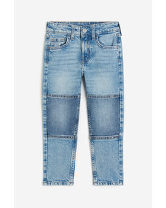 Relaxed Fit Jeans mit verstärkten Knien Denimblau