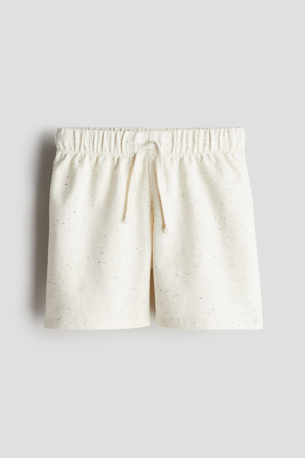 H&M Printed Sweatshorts Natural White