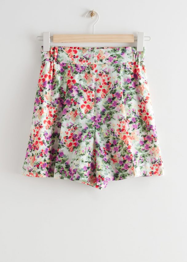 & Other Stories Wide Floral Print Shorts Floral Print