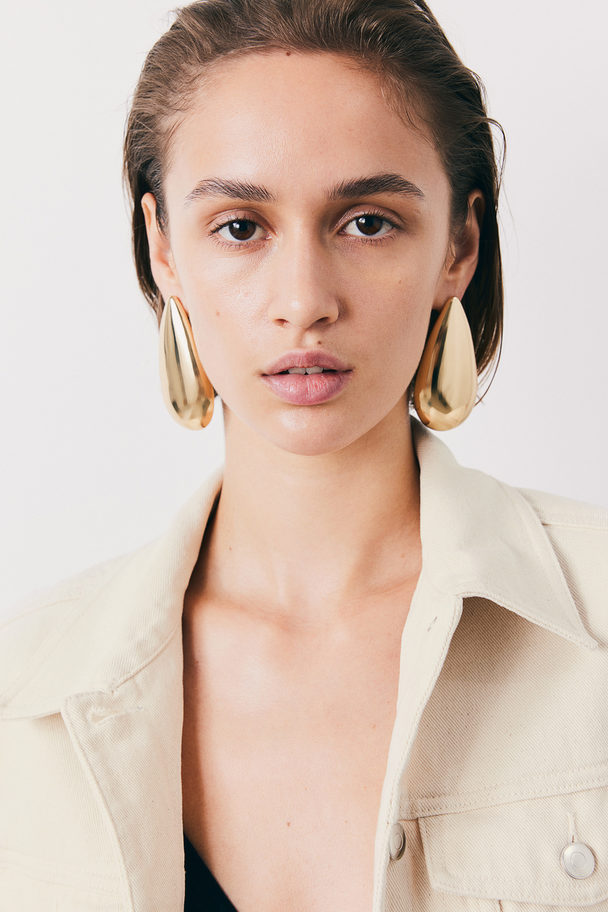 H&M Drop-shaped Earrings Gold-coloured