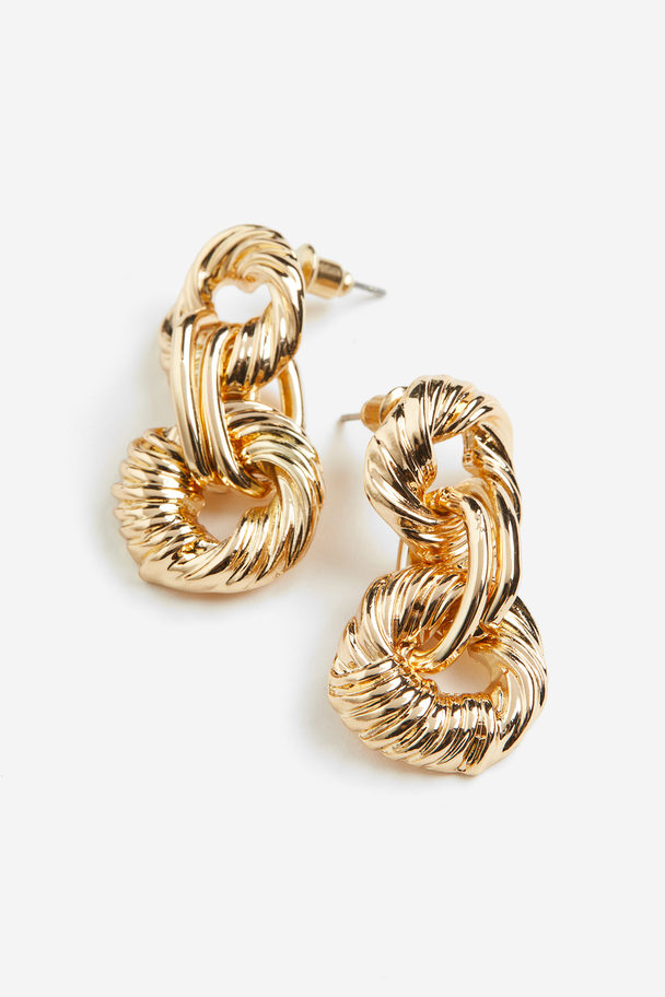 H&M Ring-pendant Earrings Gold-coloured