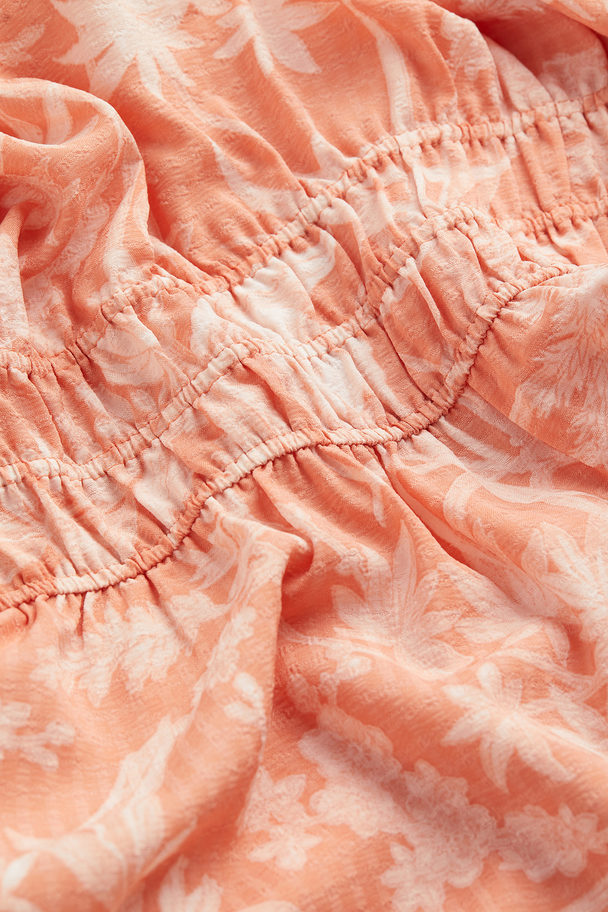 H&M H&m+ Off Shoulder-kjole Abrikos/mønstret