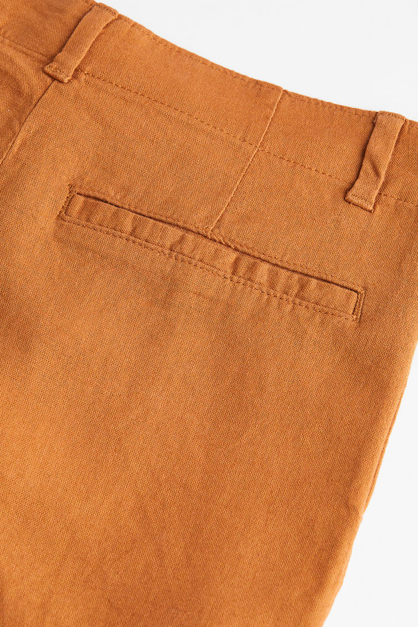 H&M Linen-blend Shorts Light Brown