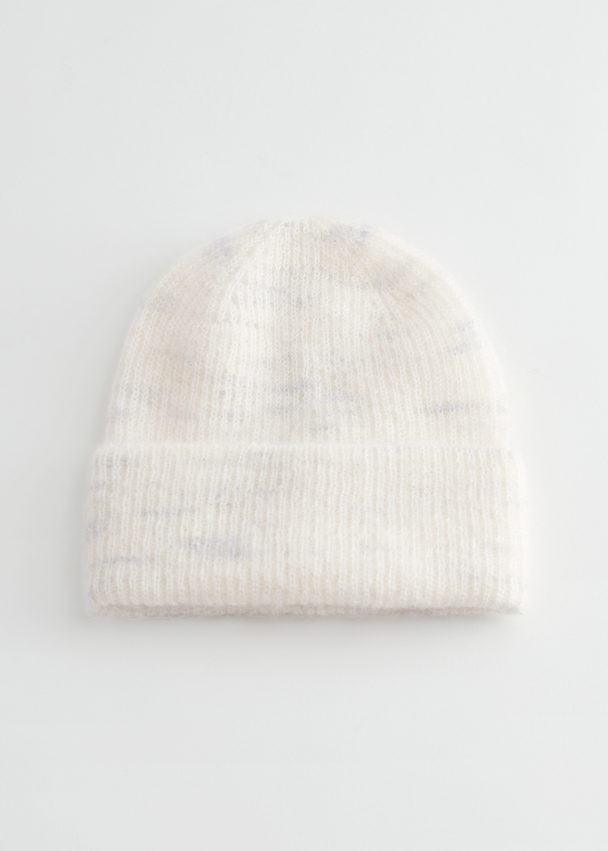 & Other Stories Space Dye Wool Beanie White/grey