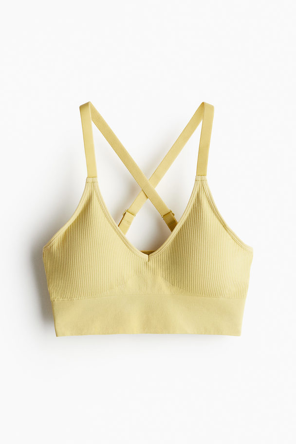 H&M Drymove™ Medium Support Sports Bra Dusty Yellow