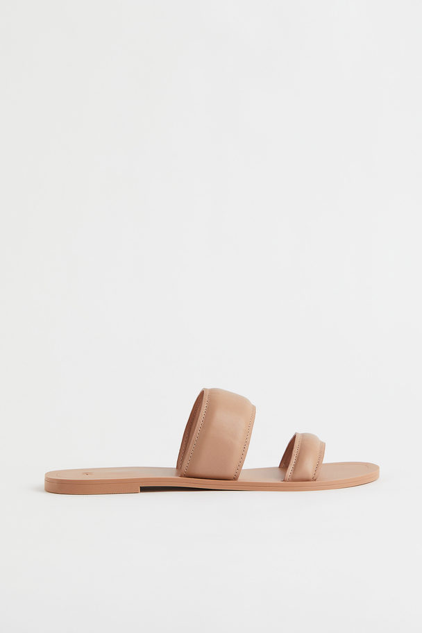 H&M Slip In-sandaler I Läder Beige